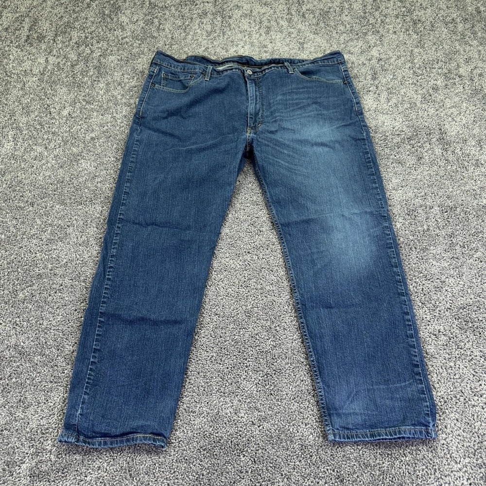 Levis 502 Jeans Mens 46x32 Blue Tapered Denim Medium Wash Stretch Big & Tall